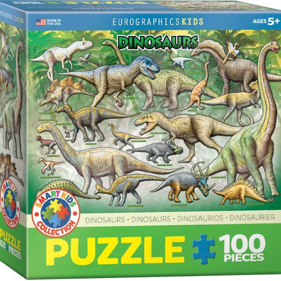 New sealed Eurographics 100pcs Puzzle-- Dinosaurs - Picture 1 of 12